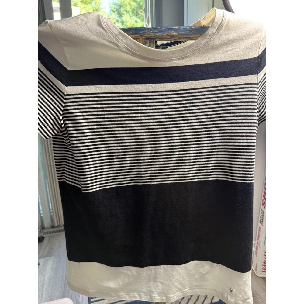 Lauren Ralph Lauren Striped Black White Short Sleeve